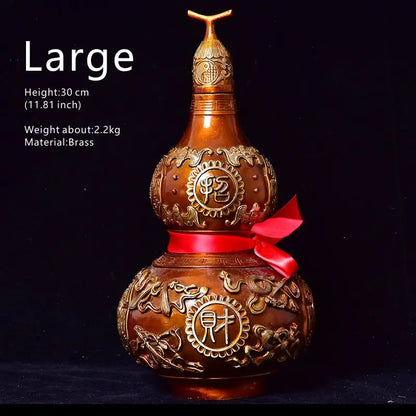 Copper Hu Lu Wu Lou Gourd – Auspicious Home Ornament for Good Luck