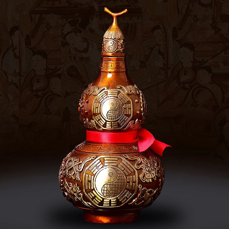 Copper Hu Lu Wu Lou Gourd – Auspicious Home Ornament for Good Luck