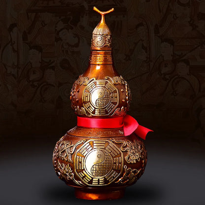 Copper Hu Lu Wu Lou Gourd – Auspicious Home Ornament for Good Luck