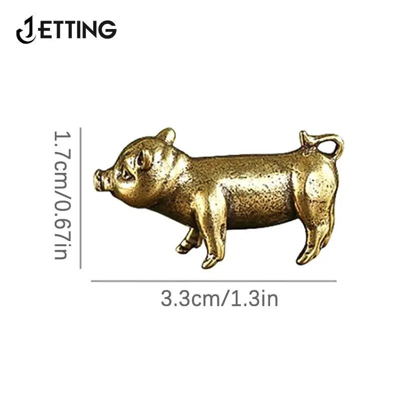 Brass Pig Figurine - Charming Chinese Zodiac Decoration