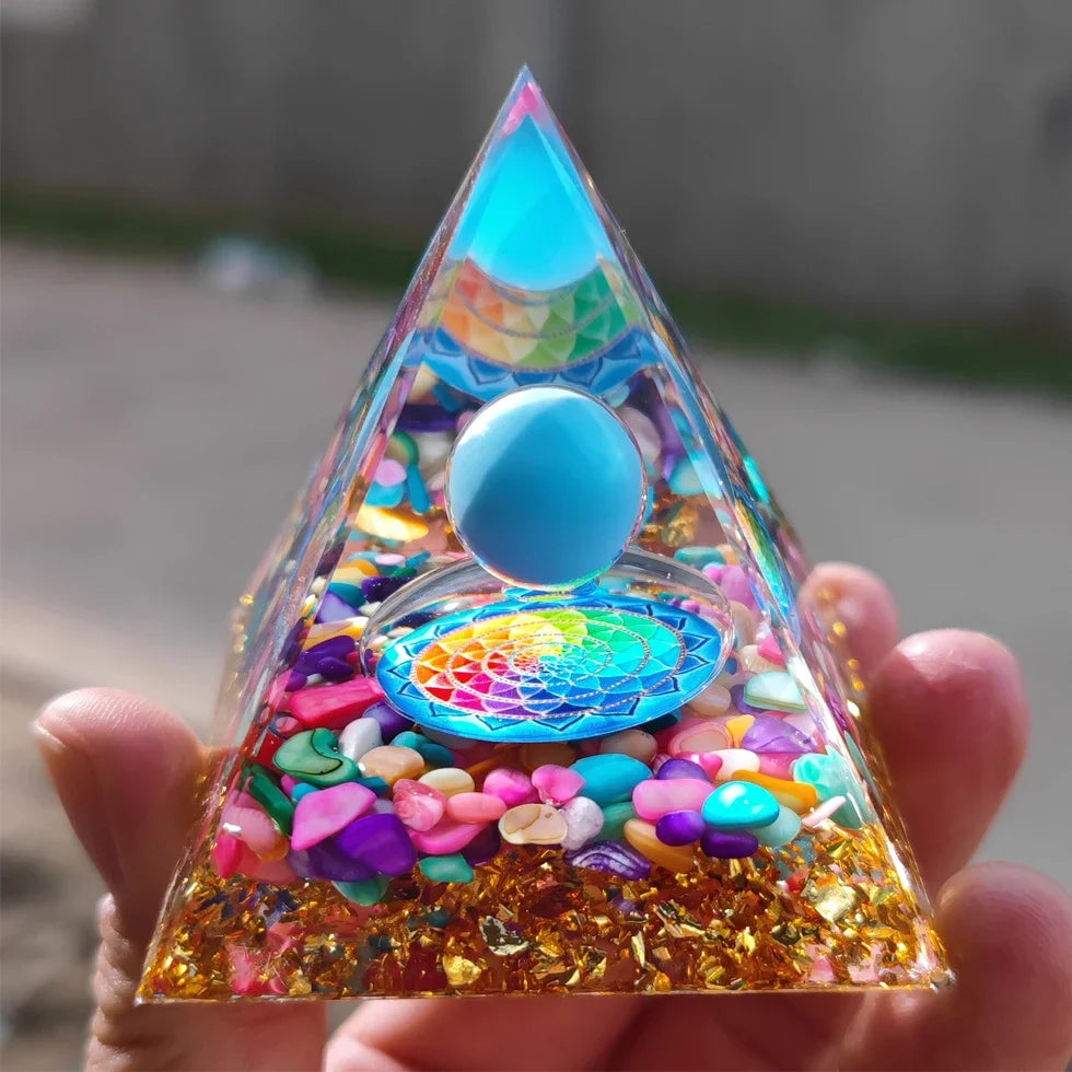 Energy Generator Orgone Pyramid – Healing & Protection Crystal Decor