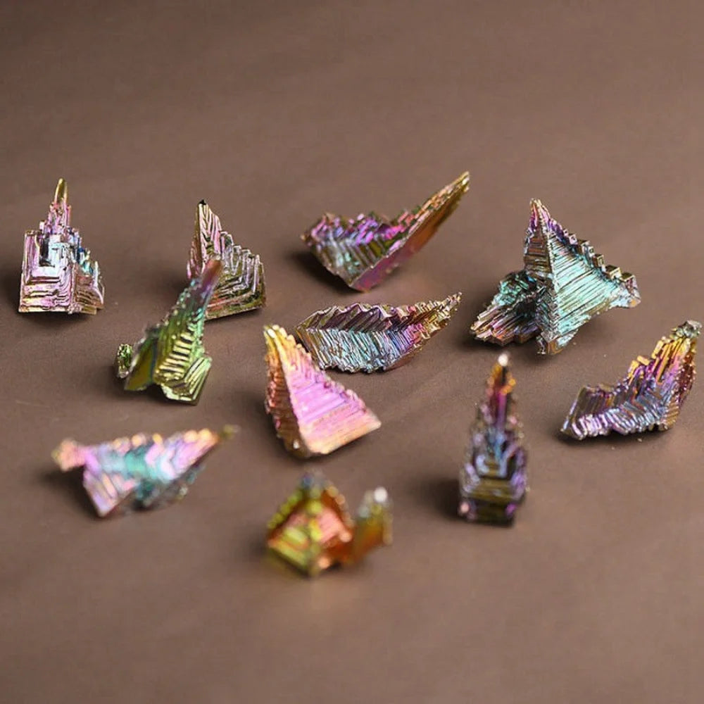 Natural Bismuth Tower – Unique Metal Mineral Crystal for Healing & Home Decor