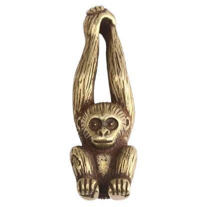 Vintage Brass Long-Arm Monkey Keychain Pendant