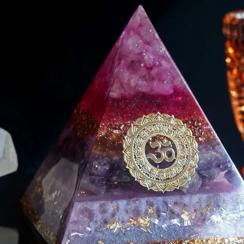 Orgon Energy Pyramid with Amethyst & Flower of Life – Emotional Balance and Spiritual Healing