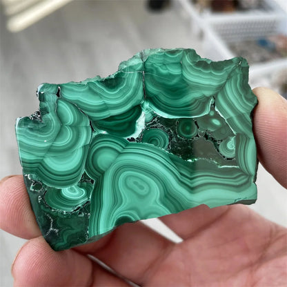 Natural Green Malachite Slices - Polished Mineral Specimens for Healing and Decor