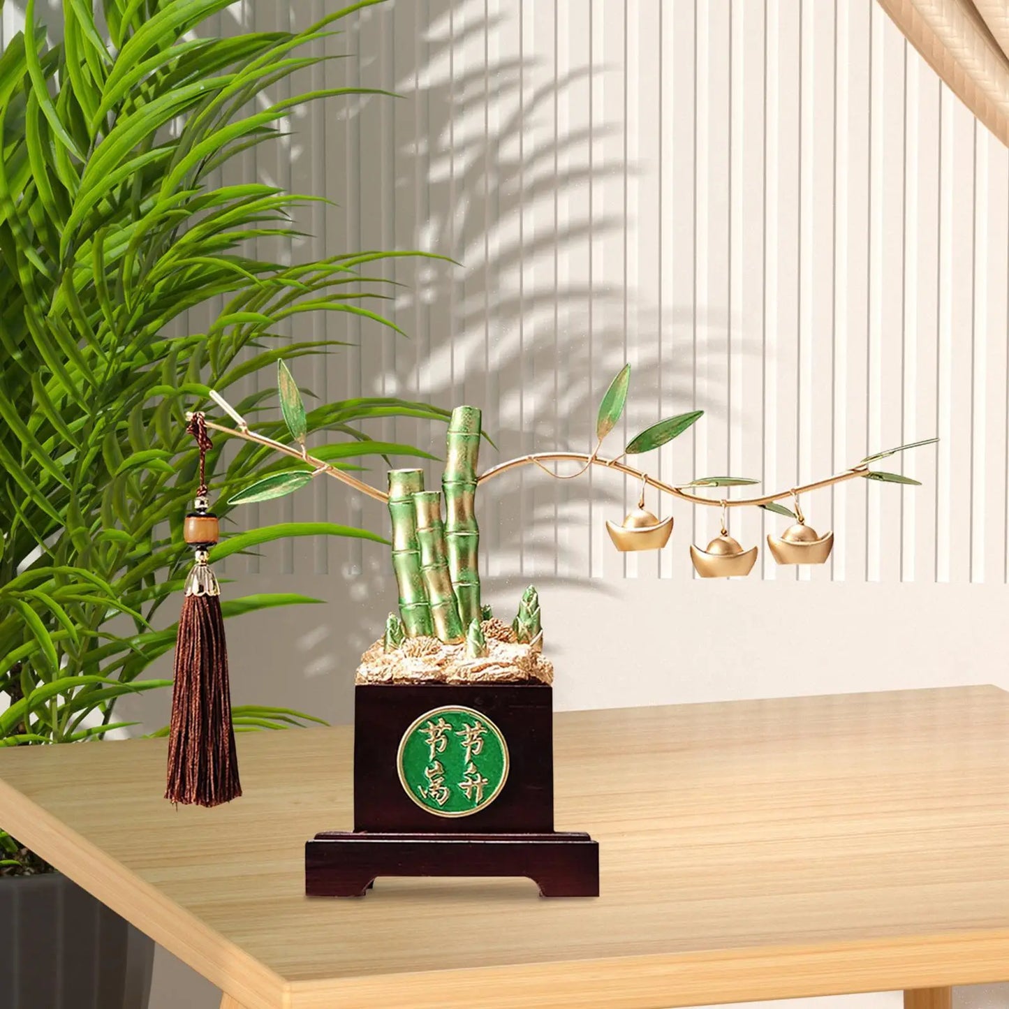 Creative Resin Bamboo Ornament – Feng Shui Symbol of Prosperity and Success for Home Decor and Gifting