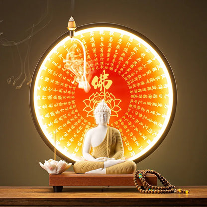 Sakyamuni Buddha Statue Ceramic Lamp Circle