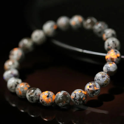 Natural Flame Stone Beaded Bracelet – Chakra Energy; Positive Vibes