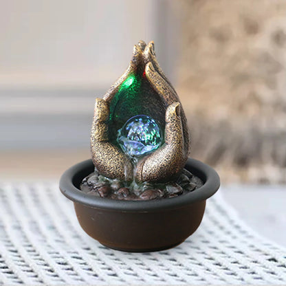 Elegant Feng Shui Tabletop Fountain with LED Ball – Perfect Home and Office Decoration