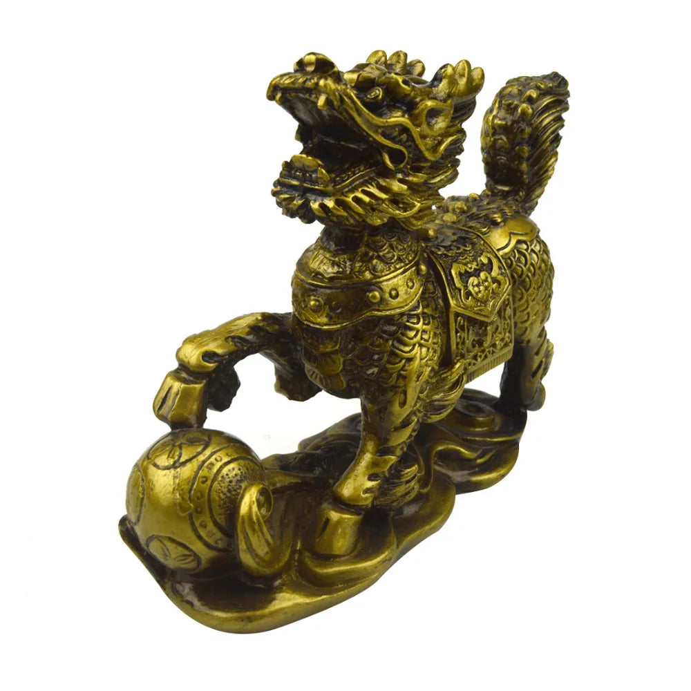 Feng Shui Resin Chi Lin Qi Lin Statues