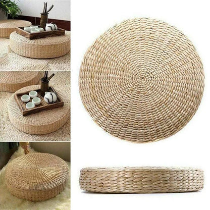 Handmade Round Grass and Wicker Chair Mat