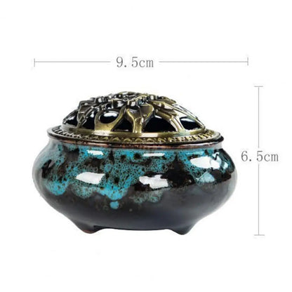 Incense Burner with Lid – Hollow Top, Slow Smoke