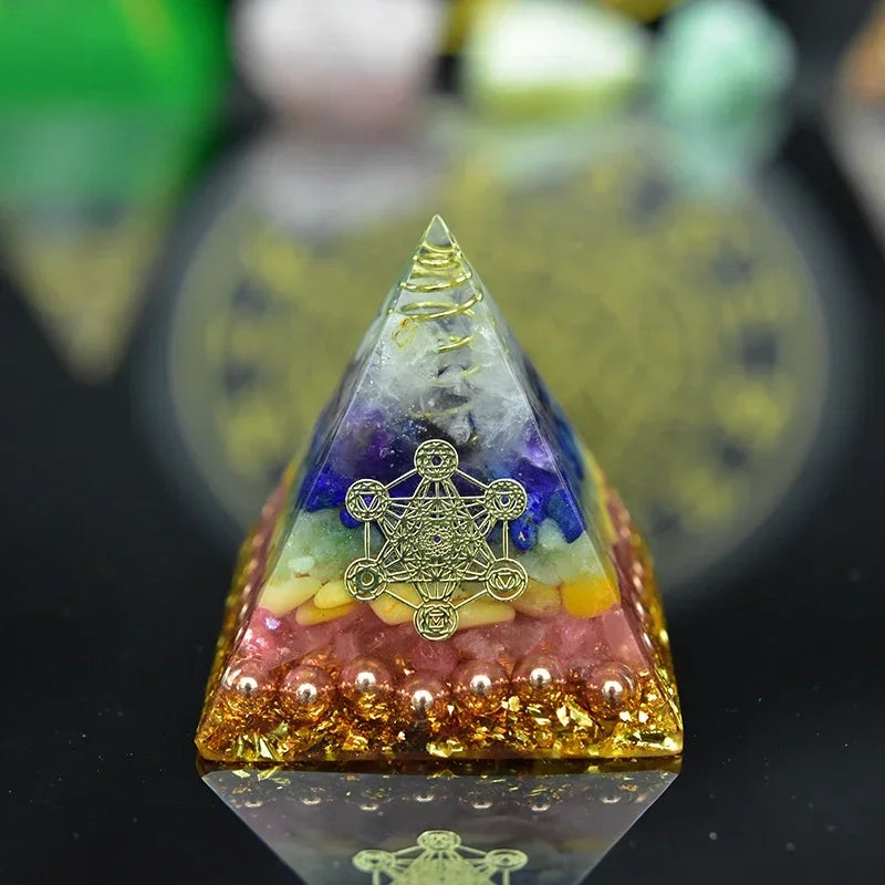 Orgon Pyramid with Seven Chakras – Protection, Balance Harmony