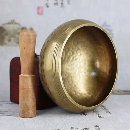 Handmade Tibetan Sanskrit Singing Bowl – Ideal for Yoga, Meditation, and Music Therapy