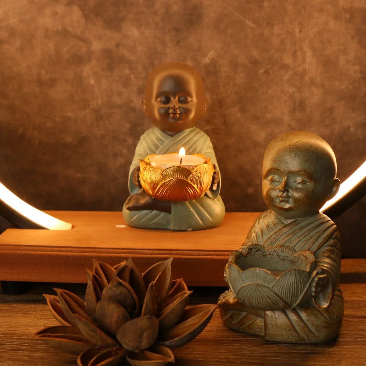 Zen Small Buddha Statue Candlestick