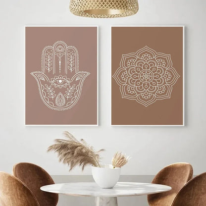 Mandala Buddha Lotus Abstract Wall Art Print – Canvas Painting for Tranquil Spaces