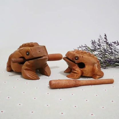 Wooden Animal Lucky Frog Toy Money Frog Clackers Kids Musical Instrument Percussion Toy Gift Home Art Decoration Feng Shui Decor