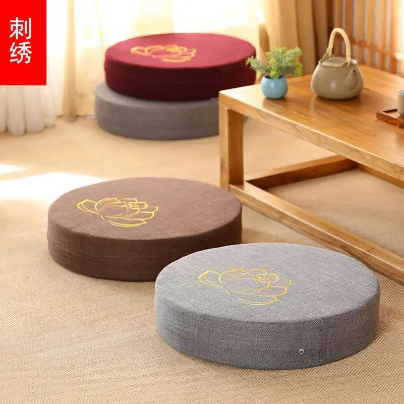 Yoga Meditation Cushion - Japanese Tatami - Inspired Backrest"