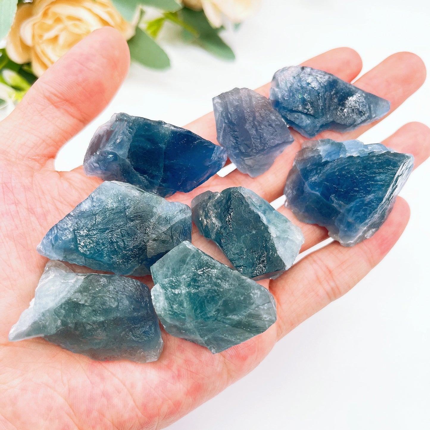 Natural Blue Green Fluorite Crystal Raw Stone